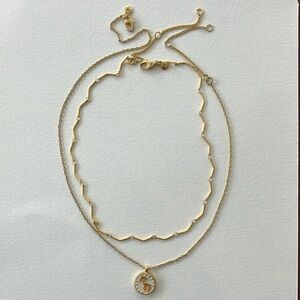 Madewell gold-plated enamel clementine necklace set of 2